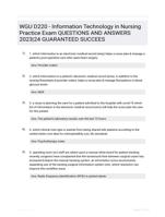 WGU D220 - Information Technology in Nursing Practice Exam QUESTIONS AND ANSWERS 2023|24 GUARANTEED SUCCEES