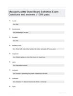 Massachusetts State Board Esthetics Exam Questions and answers | 100% pass