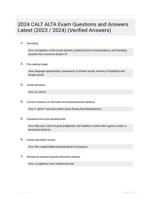 2024 CALT ALTA Exam Questions and Answers Latest (2023 / 2024) (Verified Answers)