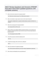 ANCC Review Questions and Answers (PMHNP IQ)(Latest 2022/2023 updated questions with complete solution)