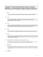 Chapter 2 Exam:Working with Data, Creating Modules, and Designing High-Quality Programs