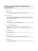 Rasmussen Patho Exam 1 Questions and Answers 2023