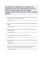 Test Bank For Probability And Statistics For Engineering And The Sciences 8th Ed by Jay L. Devore. Latest Update With All Chapter Questions and Correct Answers 100% Complete Solution