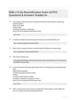 EMD v13.0a Recertification Exam OUTEC Questions & Answers Graded A+