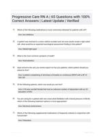 Progressive Care RN A EXAM QUESTIONS (65 TERMS) WITH VERIFIED DEFINITIONS UPDATED 2024