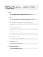 D427 Data Management - Application Study Guide Graded A+