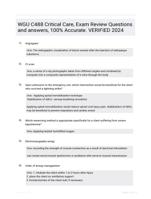 WGU C488 Critical Care, Exam Review Questions and answers, 100% Accurate. VERIFIED 2024