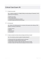 Critical Care Exam #3