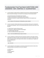 Fundamentals Final Test Bank QUESTIONS AND ANSWERS 100% VERIFIED A+ GUARANTEED