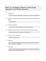 BIOD 121 (Portage): Module 3 Study Guide Questions and Correct Answers