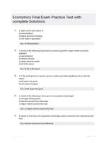 Economics Final Exam Practice Test with complete Solutions