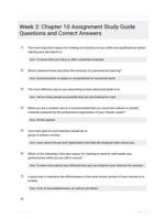 Week 2: Chapter 10 Assignment Study Guide Questions and Correct Answers