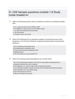 FL CDR Sample questions module 1-8 Study Guide Graded A+