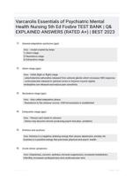 Varcarolis Essentials of Psychiatric Mental Health Nursing 5th Ed Fosbre TEST BANK | Q& EXPLAINED ANSWERS (RATED A+) | BEST 2023