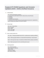 Surgical ATI EXAM Questions and Answers Updated (2024 / 2024) (Verified Answers)