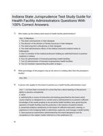 Indiana State Jurisprudence Test Study Guide for Health Facility Administrators Questions With 100% Correct Answers.