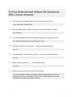 For-hire Endorsement Indiana Study Guide Questions and Correct Answers