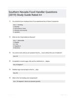 Southern Nevada Food Handler Questions (2019) Study Guide Rated A+