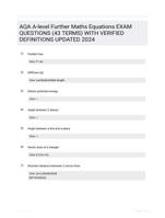 AQA A-level Further Maths Equations EXAM QUESTIONS (43 TERMS) WITH VERIFIED DEFINITIONS UPDATED 2024