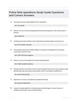 Police field operations Study Guide Questions and Correct Answers