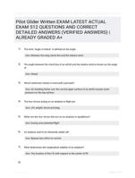 Pilot Glider Written EXAM LATEST  ACTUAL EXAM 512  QUESTIONS AND CORRECT DETAILED ANSWERS  (VERIFIED ANSWERS) |ALREADY GRADED A+