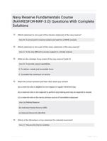 Navy Reserve Fundamentals Course (NAVRESFOR-NRF-3.0) Questions With Complete Solutions