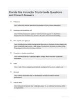 Florida Fire Instructor Study Guide Questions and Correct Answers