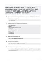 nr 602 final exam ACTUAL EXAM LATEST EXAMS  ACTUAL  EXAM 300 QUESTIONS AND CORRECT  DETAILED ANSWERS (VERIFIED  ANSWERS) |ALREADY GRADED A+