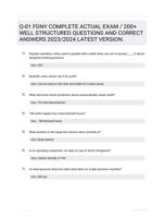 Q-01 FDNY COMPLETE ACTUAL EXAM / 200+ WELL STRUCTURED QUESTIONS AND CORRECT ANSWERS 2023/2024 LATEST VERSION.