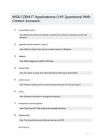 WGU C394 IT Applications |149 Questions| With Correct Answers.