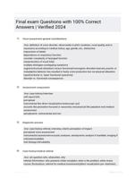 Final exam Questions with 100% Correct Answers | Verified 2024 