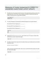 Measures of Center Assignment 8 CORRECTLY ANSWERED QUESTIONS LATEST UPDATE