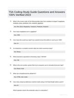 TSA Coding Study Guide 124 Exam Study Questions with 100% Correct Answers | Verified