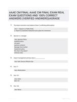 AAAE CM FINAL AAAE CM FINAL EXAM  REAL EXAM QUESTIONS AND 100% CORRECT ANSWERS (VERIFIED ANSWERS)|AGRADE