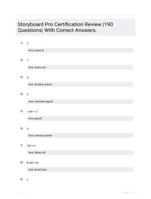 Storyboard Pro Certification Review |190 Questions| With Correct Answers.