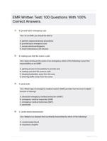 EMR Written Test| 100 Questions With 100% Correct Answers.