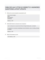 CMN 552 Unit 3 PTSD 8 CORRECTLY ANSWERED QUESTIONS LATEST UPDATE