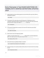 End of Semester A Test EXAM QUESTIONS (35 TERMS) WITH VERIFIED DEFINITIONS UPDATED 2024