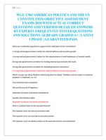 WGU C963 AMERICAN POLITICS AND THE US  CONSTITUTION OBJECTIVE ASSESSEMENT  EXAMS 2024