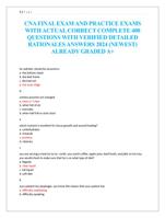 CNA FINAL EXAM AND PRACTICE EXAMS