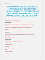 NR 503 POPULATION HEALTH AND  EPIDEMIOLOGY EXAMS