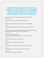 QDM EXPERT EXAMS WITH ACTUAL  CORRECT QUESTIONS AND VERIFIED  DETAILED RATIONALES ANSWERS  2024(NEWEST) ALREADY GRADED A+