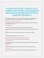 CCHP FINAL EXAM WITH ACTUAL  CORRECT QUESTIONS AND VERIFIED  DETAILED ANSWERS 2024 (NEWEST)  ALREADY GRADED A+