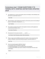 Corrections test 1 EXAM QUESTIONS (176 TERMS) WITH VERIFIED DEFINITIONS UPDATED 2024