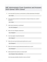 ARF Administrator Exam Questions and Answers 2023 Solved 100% Correct