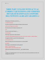 NBDE PART 2 EXAMS WITH ACTUAL  CORRECT QUESTIONS AND VERIFIED  DETAILED RATIONALES ANSWERS  2024 (NEWEST) ALREADY GRADED A+