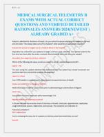 MEDICAL SURGICAL TELEMETRY B  EXAMS WITH ACTUAL CORRECT  QUESTIONS AND VERIFIED DETAILED  RATIONALES ANSWERS