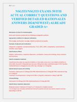 NSG533/NSG533 EXAMS |WITH  ACTUAL CORRECT QUESTIONS AND  VERIFIED DETAILED RATIONALES  ANSWERS 2024