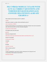 PECT PREK4 MODULE 3 EXAMS WITH  ACTUAL CORRECT QUESTIONS AND  VERIFIED DETAILED RATIONALES