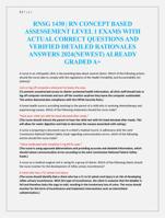 RNSG 1430 | RN CONCEPT BASED  ASSESSEMENT LEVEL 1 EXAMS